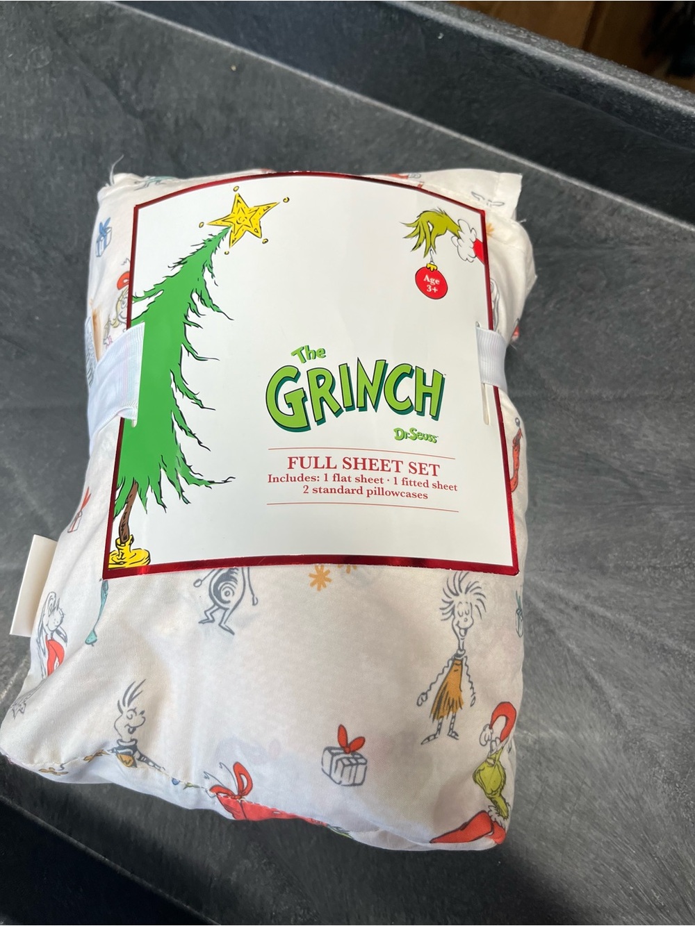 The Grinch Full Sheet Set - White with Green & Red Accents